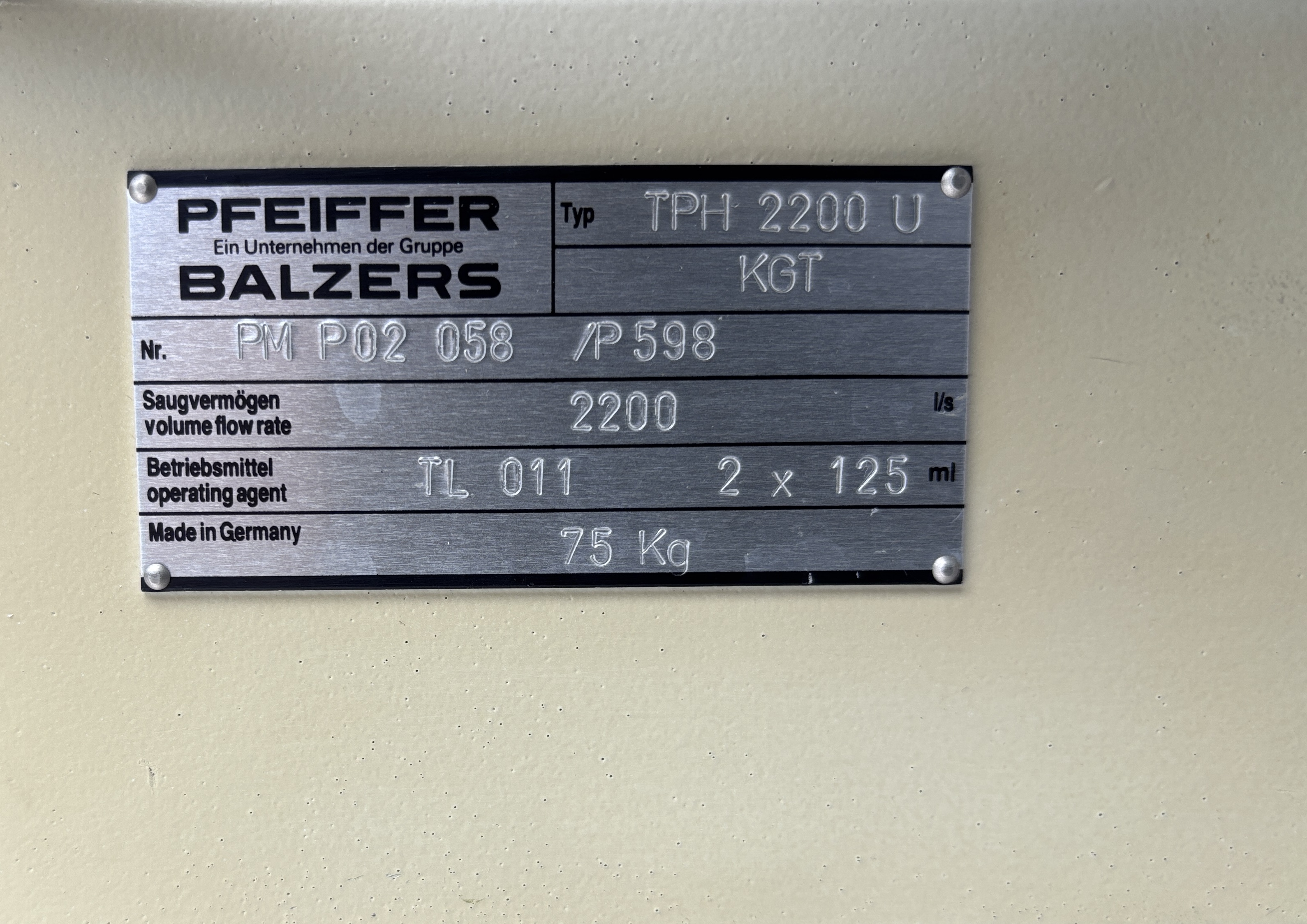 Used Pfeiffer / Balzers TPH 2200 U Turbomolecular High Vacuum Pump – 2200 L/s