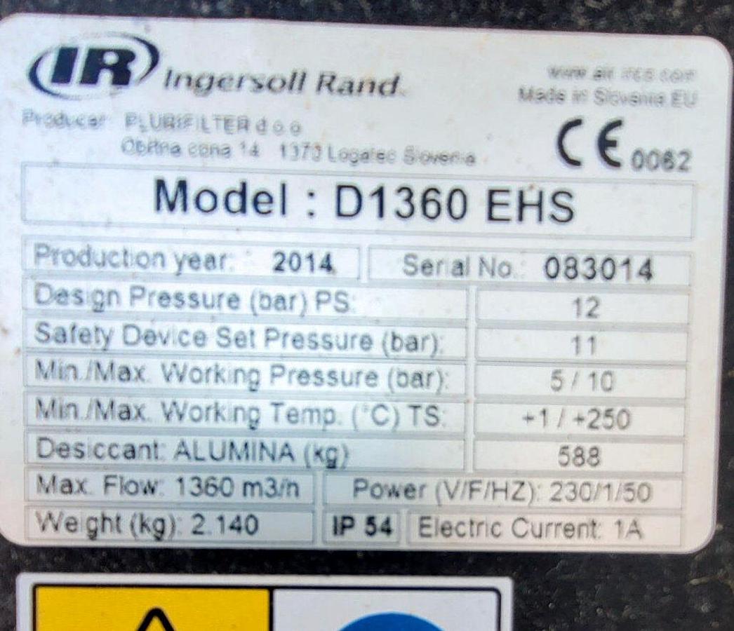 Used Ingersoll Rand Nirvana OF N132 132 kW + D1360 EHS air dryer HOC