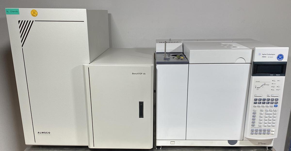 Used GC-MS  Agilent 7890A  with 7693 Autosampler & Headspac , ALMSCO BenchTOF-dx