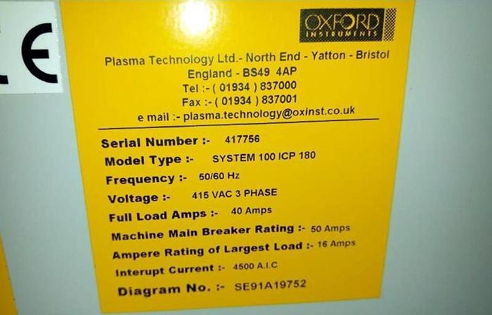 Used Oxford Plasmalab 100 , PECVD