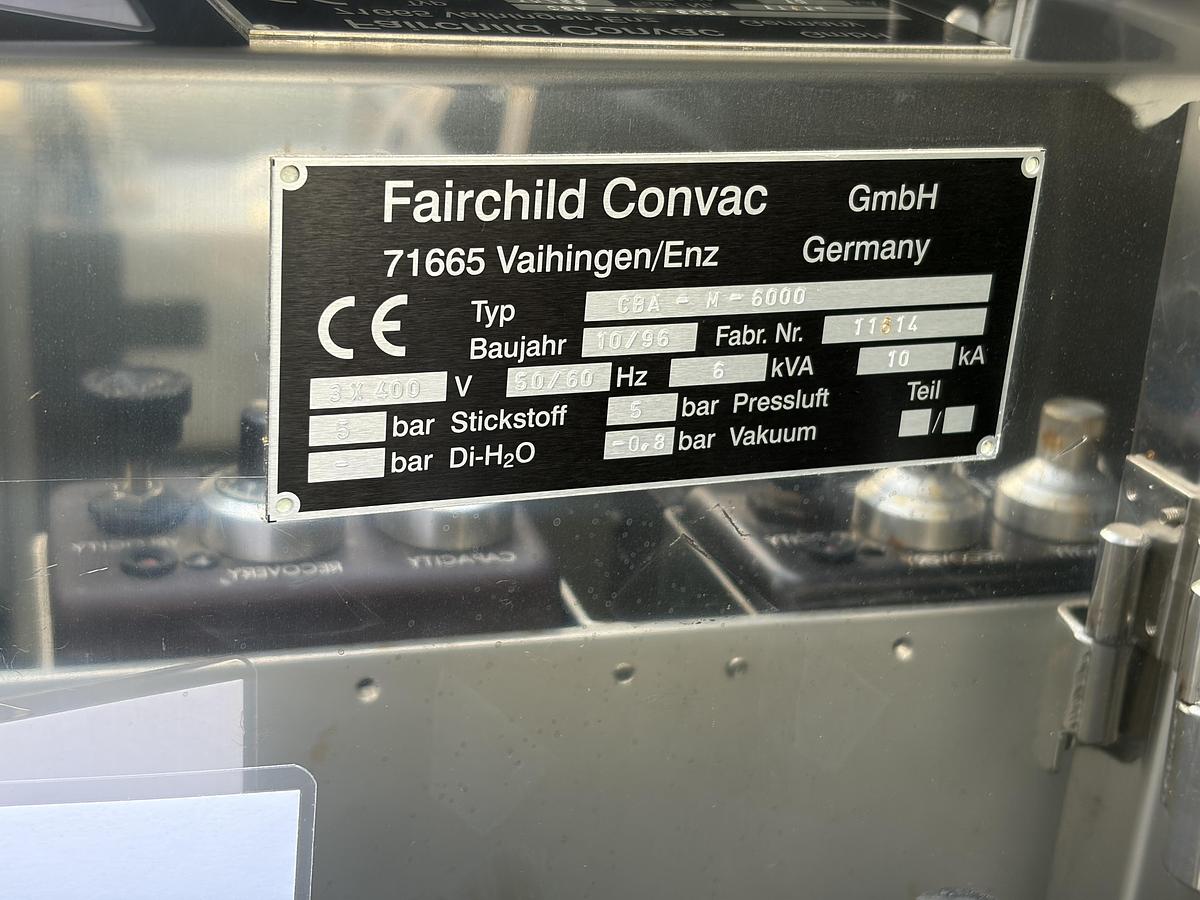 Used Fairchild Convac CBA-M-6000 FM6000 Wafer Coater Developer Track 400V 6kVA 1996