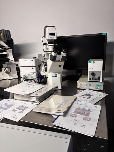 Used Satz von 2 x Zeiss Axiom Observer Z1 / D1 mit LSM 710 , Inkubator XL LSM 710