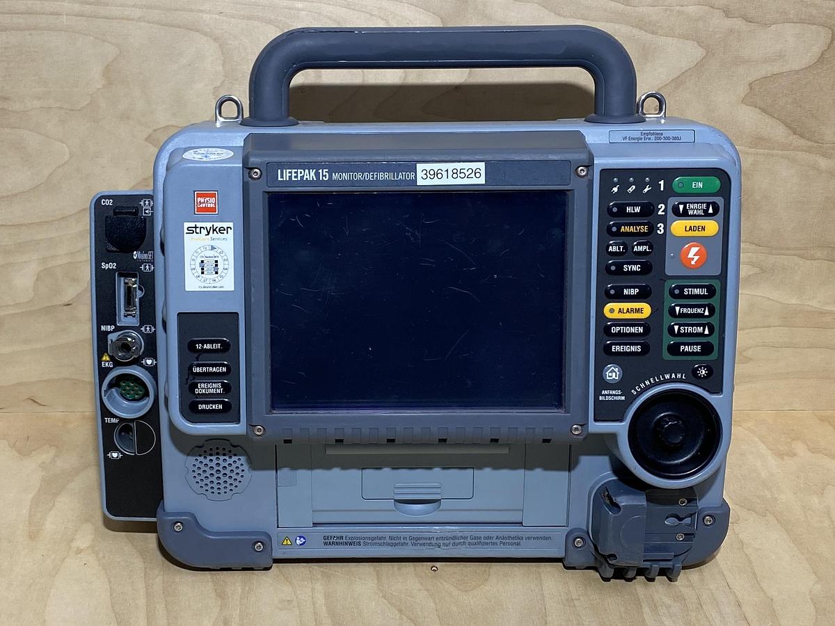 Used Stryker Lifepak 15 with Accessories , Physio Control , defibrillator