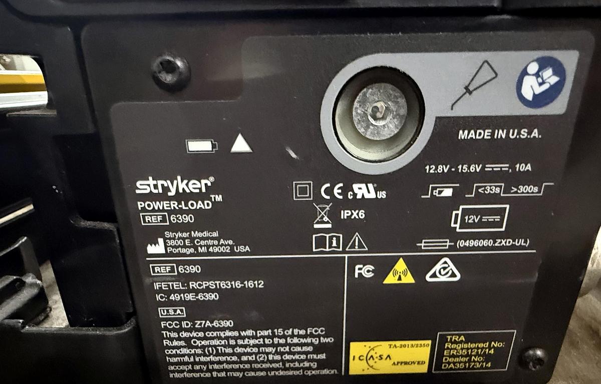 Used Stryker Power-LOAD 6390 Powered Cot Fastener Ambulance Stretcher Loading System