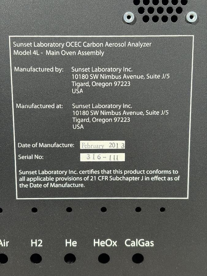 Used Sunset Laboratory Model 4L OC/EC Aerosol Carbon Analyzer - NIOSH 504