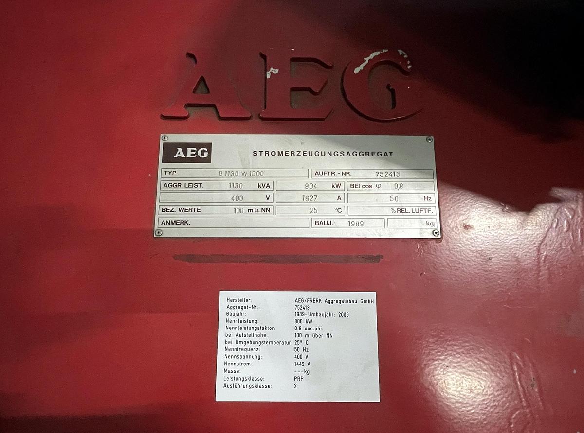 Used 2400 KVA  Diesel Generator Set with 2x MTU 12V396 Engines / AEG DKBH 4408-04