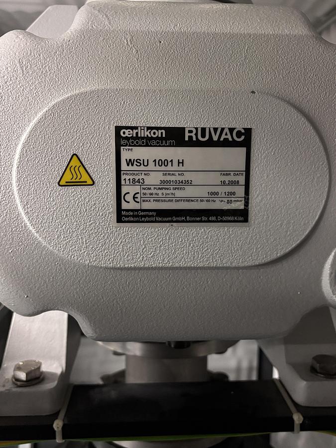 Used Vacuum Pumping System – Leybold RUVAC WSU 1001 H + Sterling SIHI DRYB 164040 IT