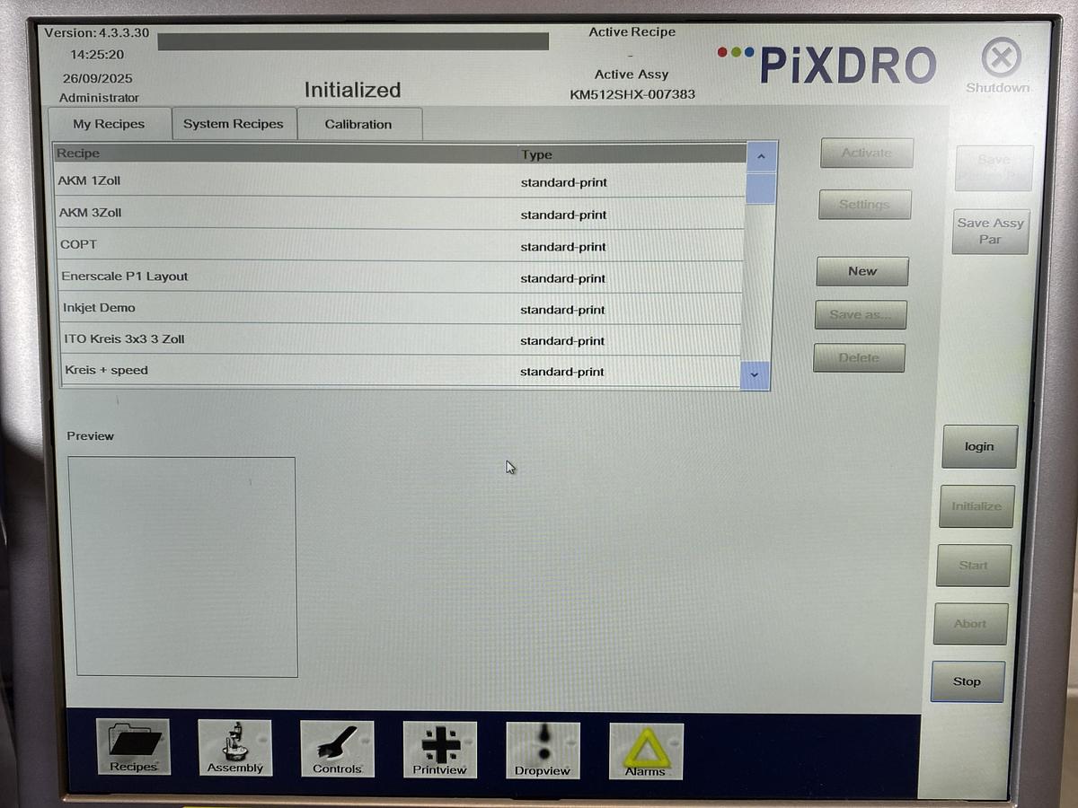 Used SUSS MicroTec  Meyer Burger PiXDRO LP30 Inkjet Printer ,  Wafer Semiconductor