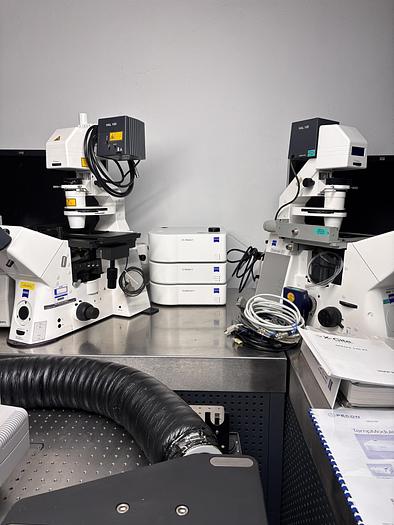Used Satz von 2 x Zeiss Axiom Observer Z1 / D1 mit LSM 710 , Inkubator XL LSM 710