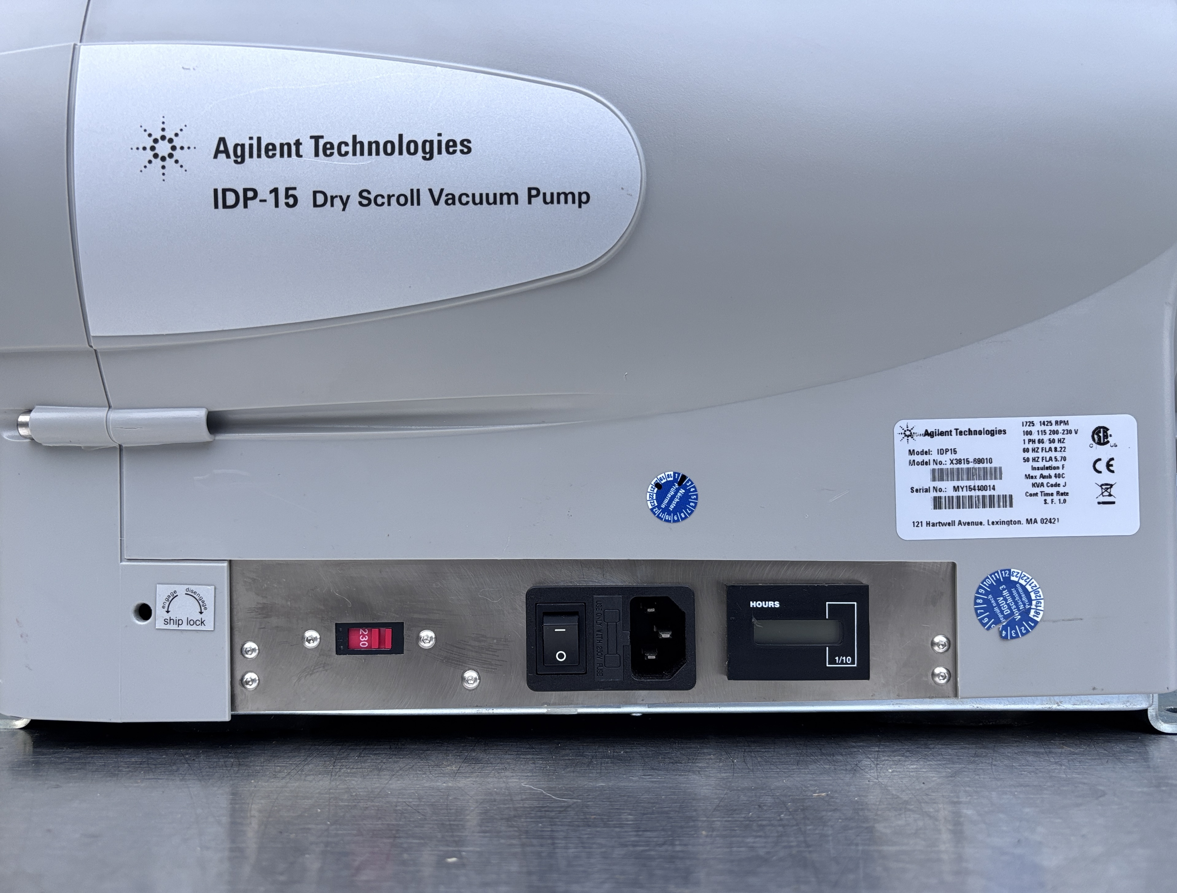Used Agilent Technologies / Varian IDP-15 Dry Scroll Vacuum Pump with VPI Valve