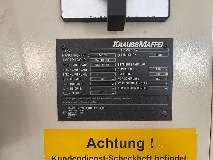 Used 1998 KRAUSS MAFFEI KM 110-320 CZ