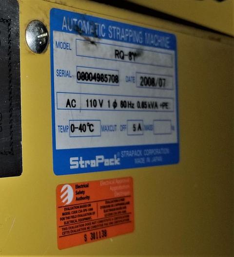 Used 2008 *SOLD* Packaging-Strapping - Strapack RQ8Y