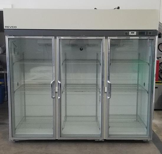 Used Revco REC7504A18 Three Glass Door Deli Style Refrigerator 75Cf 115v