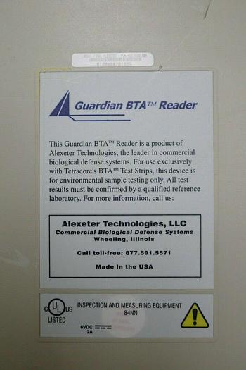 Used Alexeter Technologies Guardian Bio Threat Alert BTA Reader