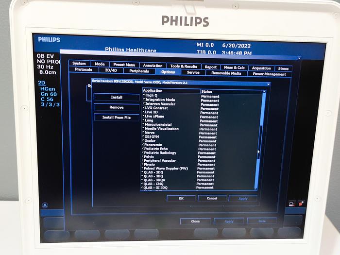 Gebraucht Philips CX30 tragbare Ultraschallgerät inkl. Kardio Sonde, EKG Kabel