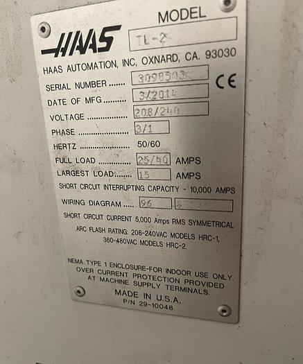 Used 2014 HAAS TL-2 CNC Turning Center ***Low Hours***