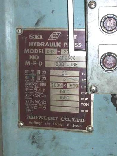 Used Press Die Spotting Hydraulic CDS-2015-30S