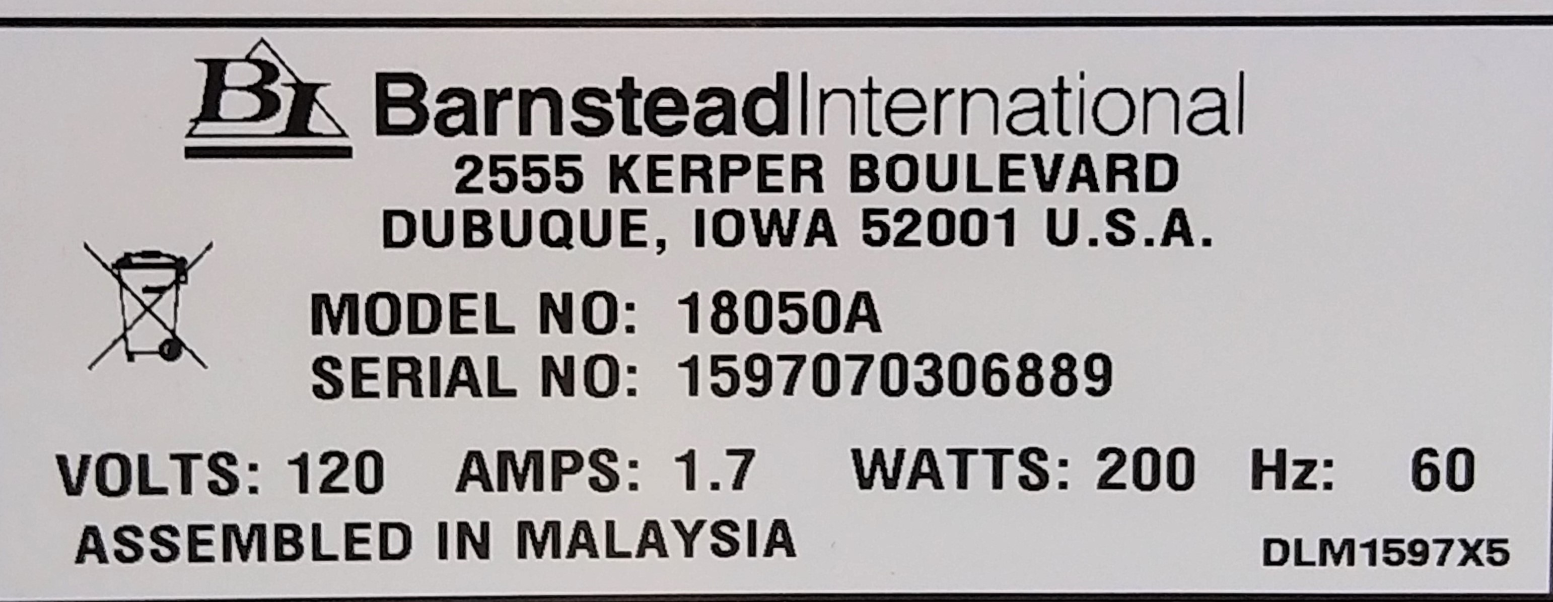 New Open Box Barnstead (Lab-Line) 18050A Water Bath - 2L