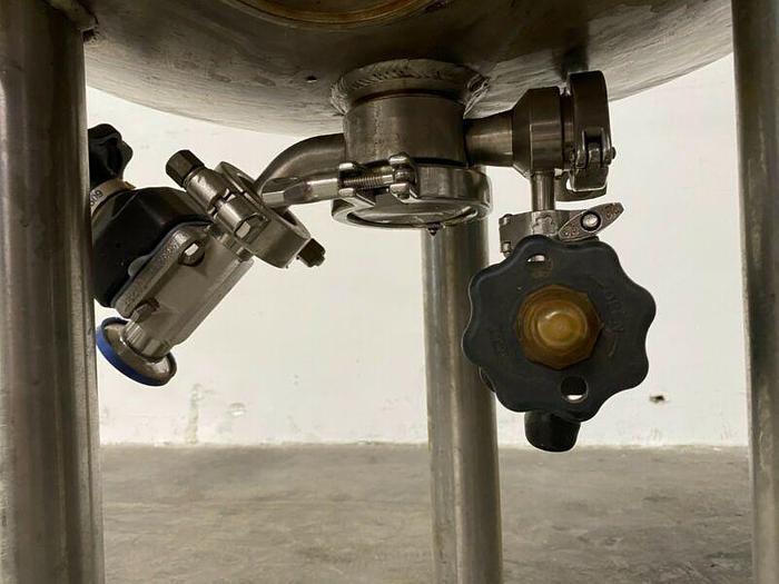 Used LEE 150 Liter Stainless Steel Jacketed 45 PSI Reactor w/ Sight Glass & Valves