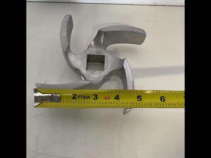 Used 6" Stainless Steel Impeller Blade, 4 Blade w/ 1" Square Bore
