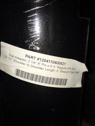 Sub Adapter 2-7/8" Reg API x 4-1/2" API Pin x 19-1/2" L - 1204110400421