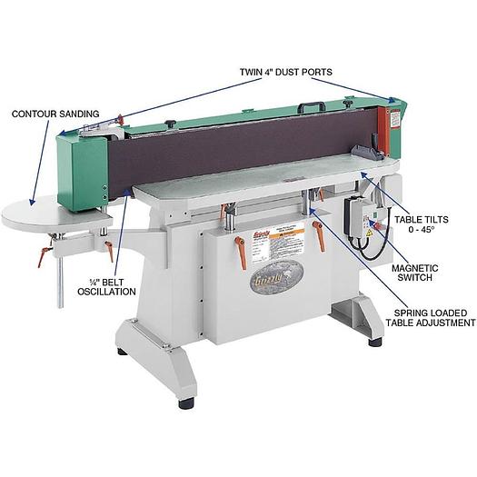 Grizzly G9984 - 9" x 138-1/2" Industrial Oscillating Edge Sander