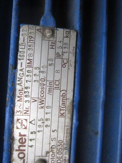 Used Pump, Centrif., 18.5 kW, C/st, Ritz, Mdl 50-250 3" #S739829