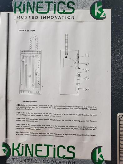 Used KAAST H FRAME HYDRAULIC PRESS BRAKE