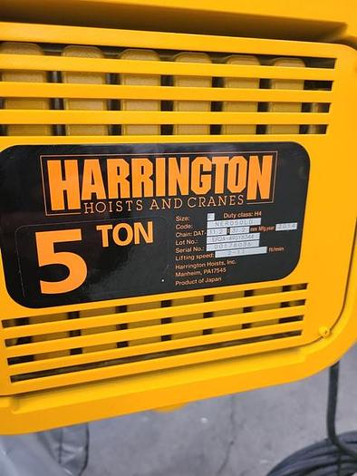 Used HARRINGTON ELECTRIC CHAIN HOIST