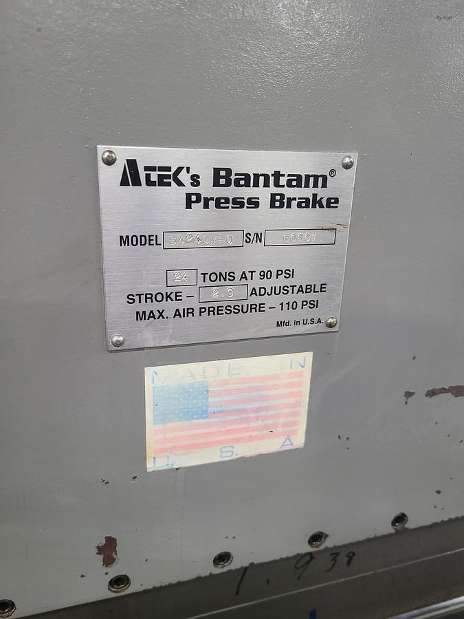 Used 24 TON X 4' ATEK BANTAM PRESS BRAKE