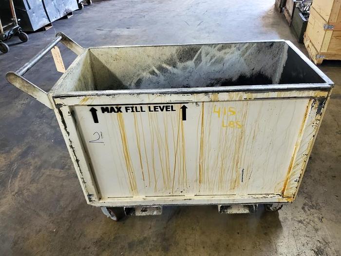 Used METAL HOPPER ON WHEELS