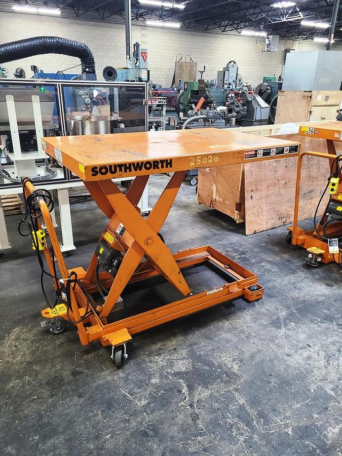 Used SOUTHWORTH HYDRAULIC LIFT TABLE