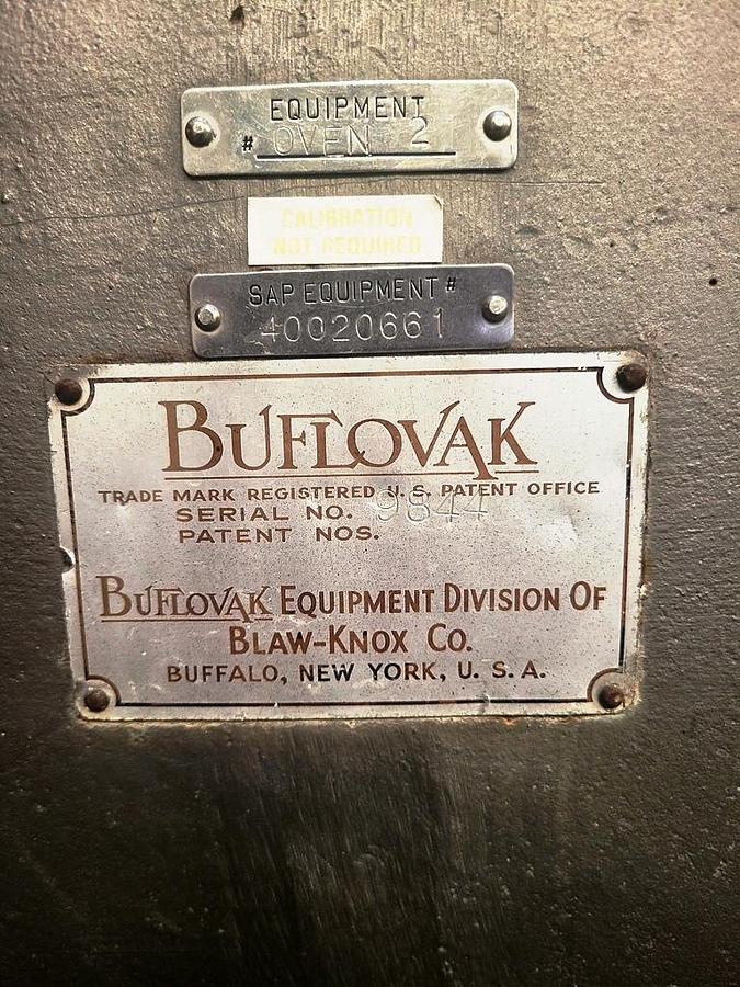 Used BUFLOVAK SHELF DRYING OVEN