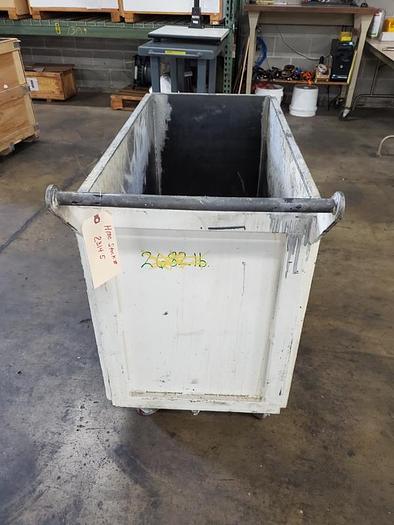 Used METAL HOPPER ON WHEELS