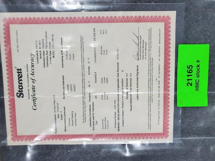 Used BLACK GRANITE SURFACE PLATE