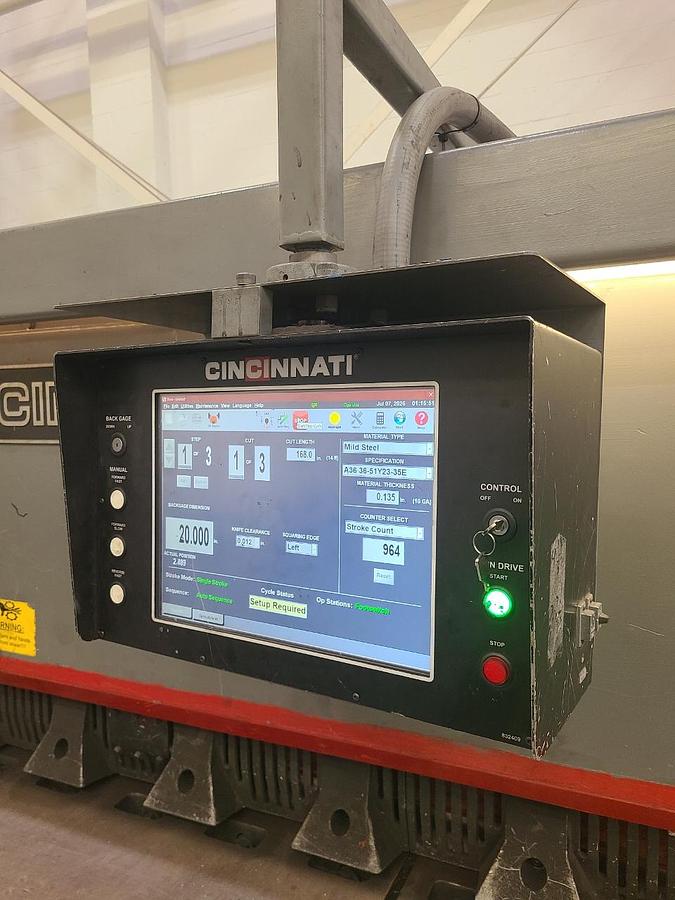 Used 14' X 1/4" CINCINNATI HYDRAULIC SHEAR