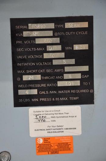 Used H & H ROTARY SEAM/SPOT WELDER