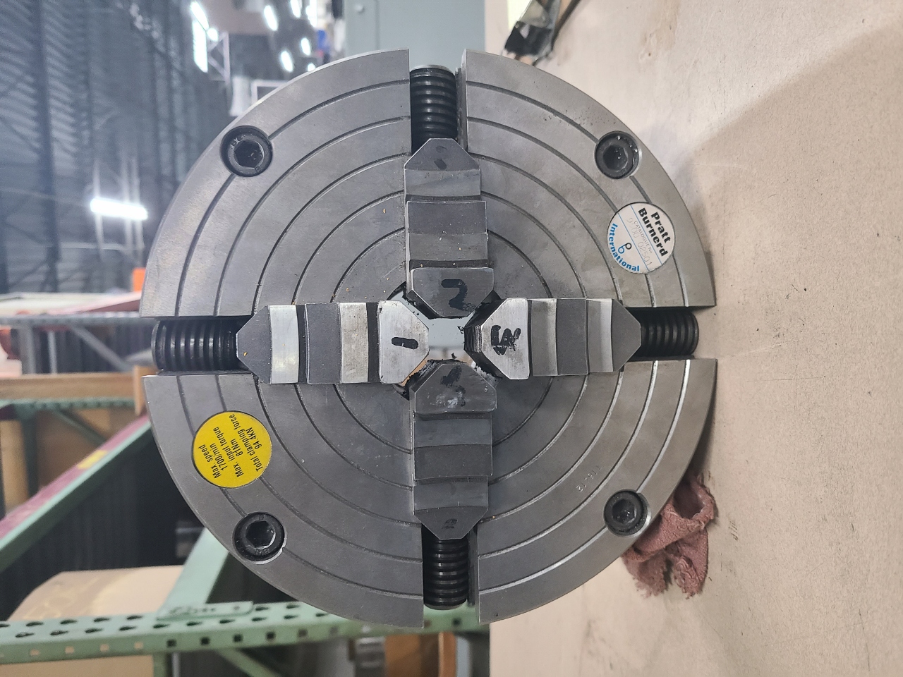 Used 10" Pratt Burnerd Four Jaw Lathe Chuck