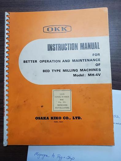 Used OKK BED TYPE VERTICAL MILL