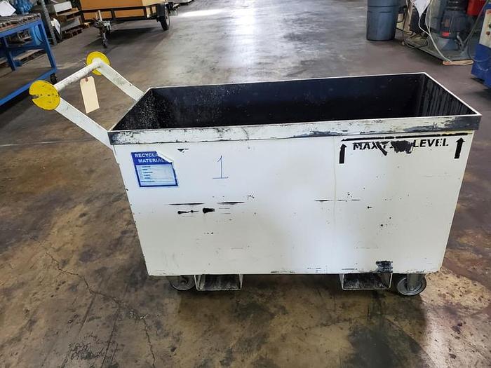 Used METAL HOPPER ON WHEELS