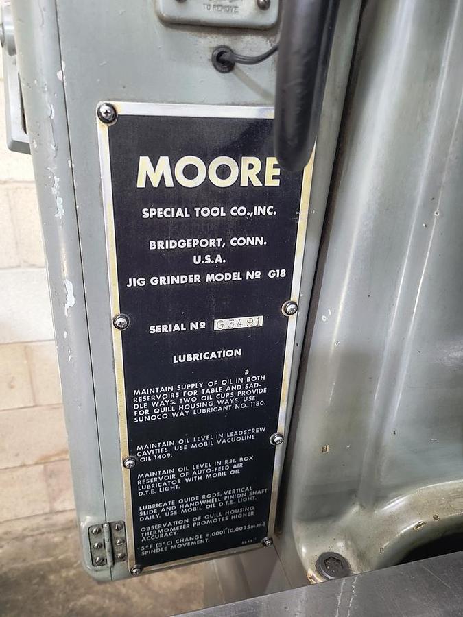Used MOORE JIG GRINDER