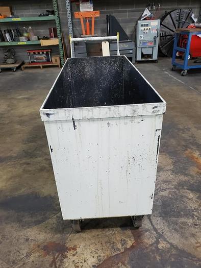 Used METAL HOPPER ON WHEELS