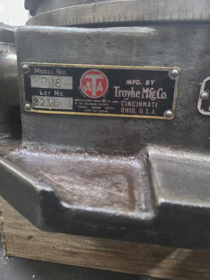 Used 18" TROYKE ROTARY TABLE