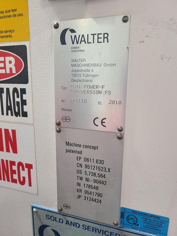 Used WALTER CNC TOOL AND CUTTER GRINDER