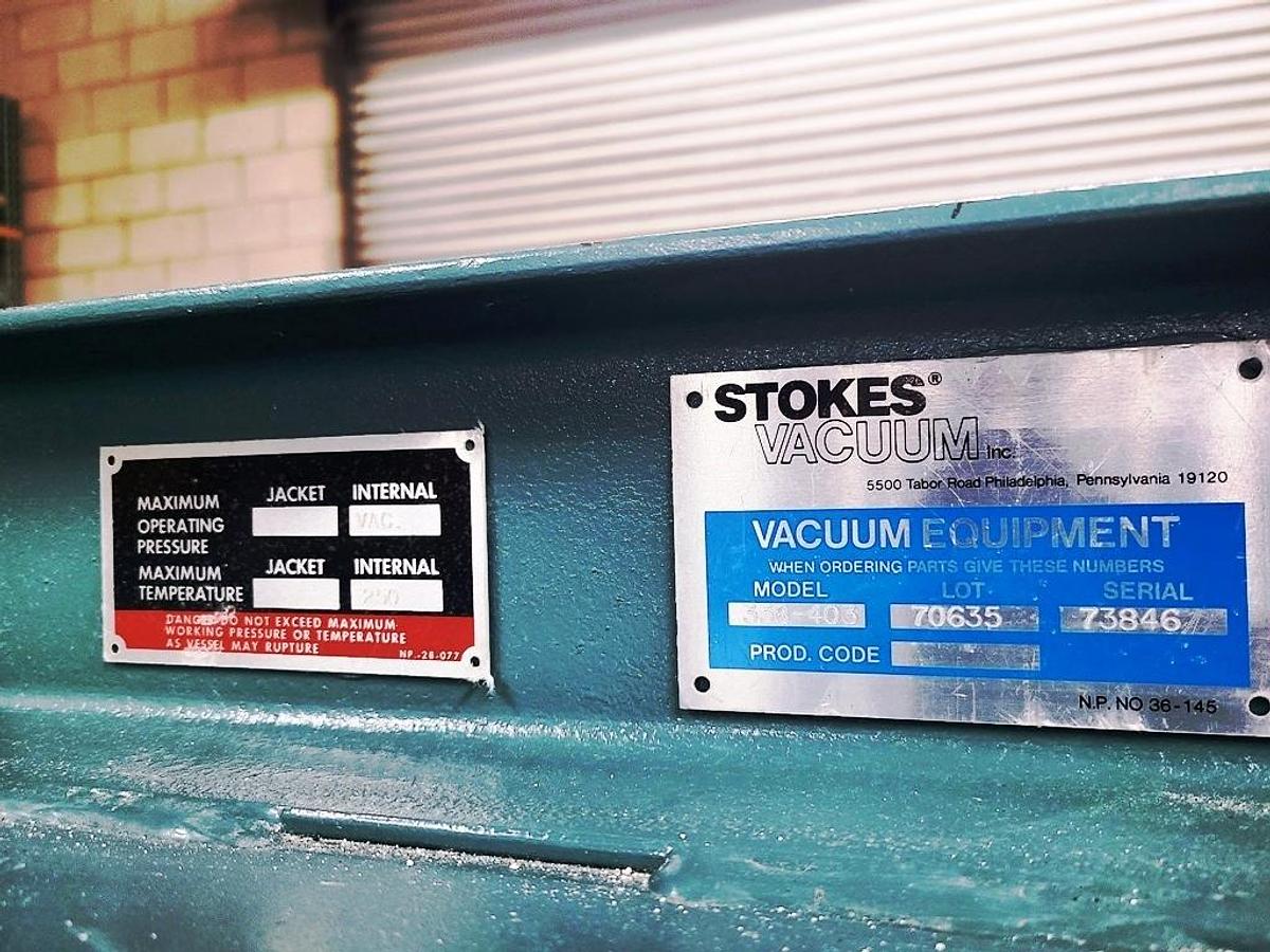 Used STOKES VACUUM STAINLESS STEEL SHELF DRYER