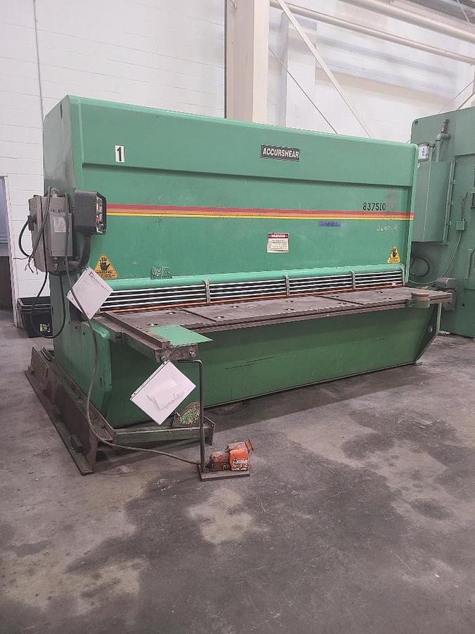 Used 10' X 3/8" ACCURSHEAR HYDRAULIC SHEAR