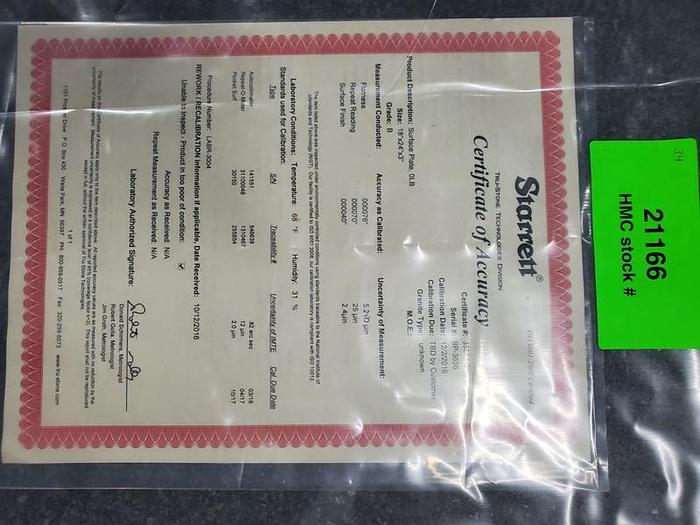 Used BLACK GRANITE SURFACE PLATE