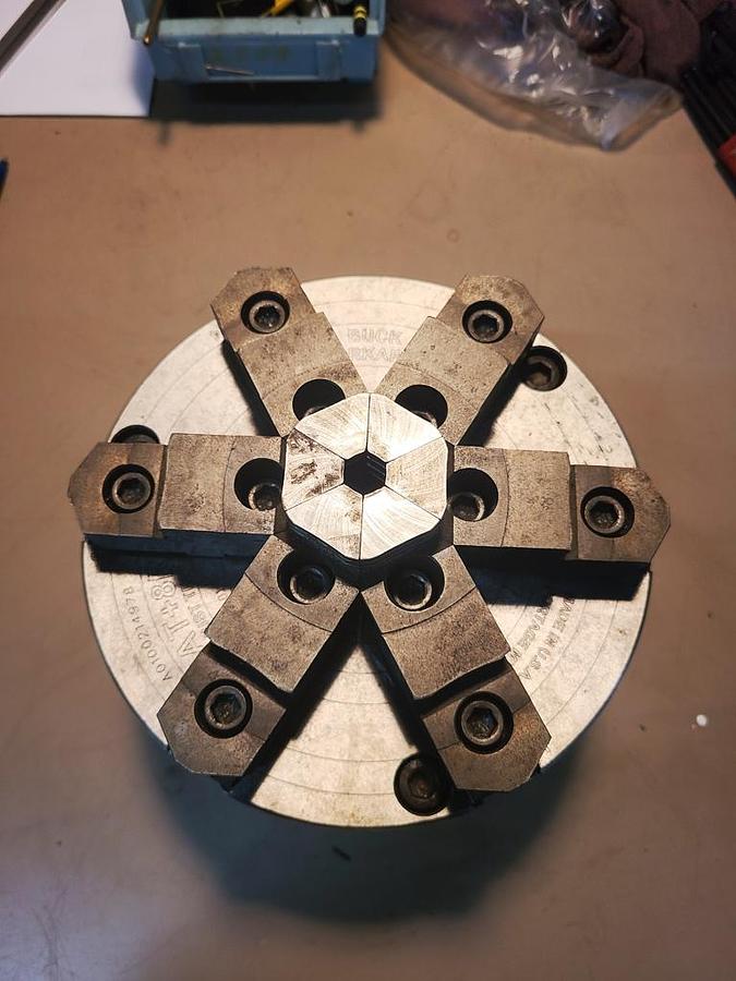 Used 6" x 6 JAW BUCK FORKARDT CHUCK AJUST TRU CHUCK