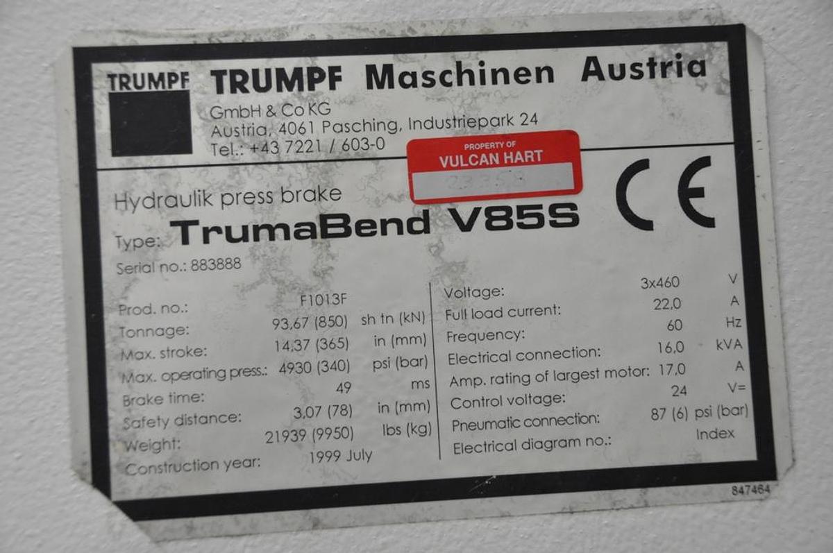 Used TRUMPF HYDRAULIC PRESS BRAKE