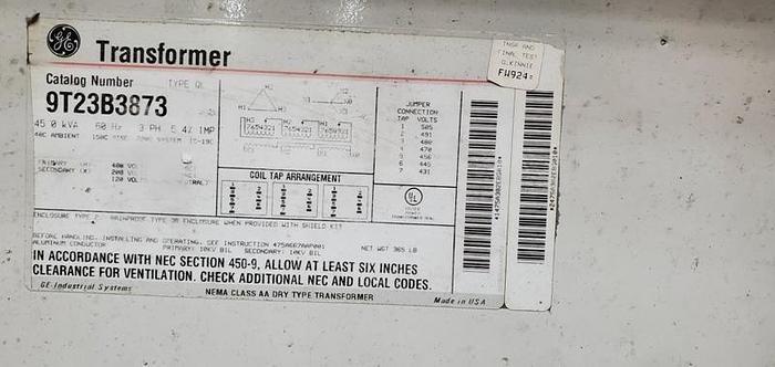 Used GE ELECTRIC TRANSFORMER